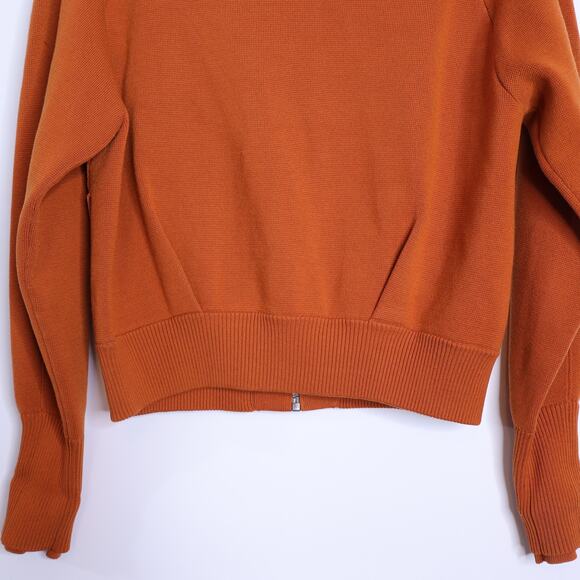 Athleta Sequoia Burnt Orange Zip-Front Women's Sweater - Picture 6 of 11